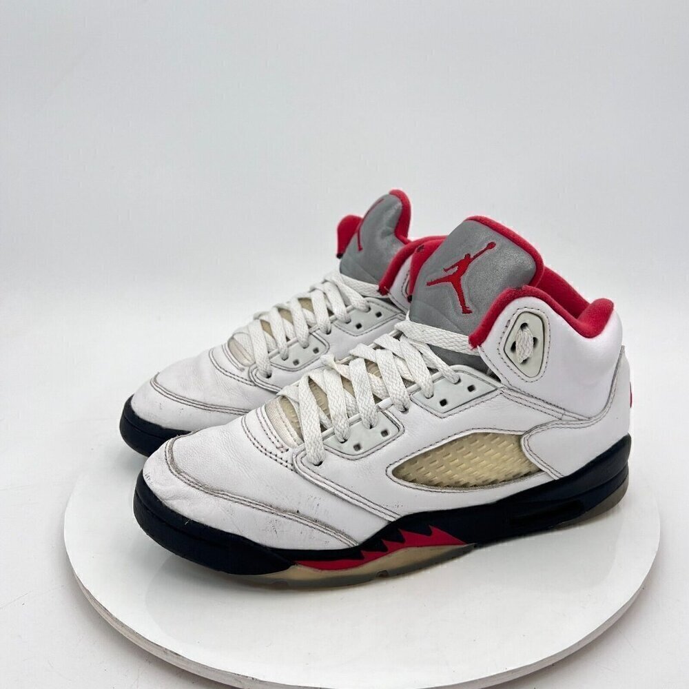 Nike Air Jordan 5 Youth Size 5.5Y Women 7 440888 102 Fire Red Basketball Shoes